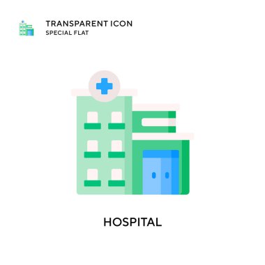 Hastane vektör ikonu. Düz çizim. EPS 10 vektörü.