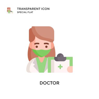 Doktor vektör simgesi. Düz çizim. EPS 10 vektörü.