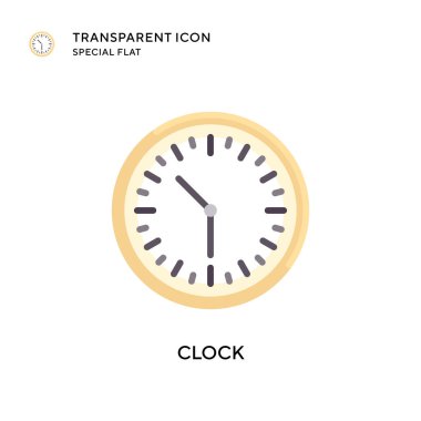 Saat vektör simgesi. Düz çizim. EPS 10 vektörü.