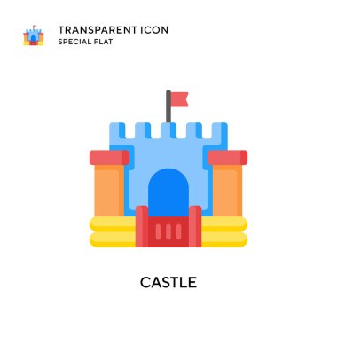 Castle vektör simgesi. Düz çizim. EPS 10 vektörü.