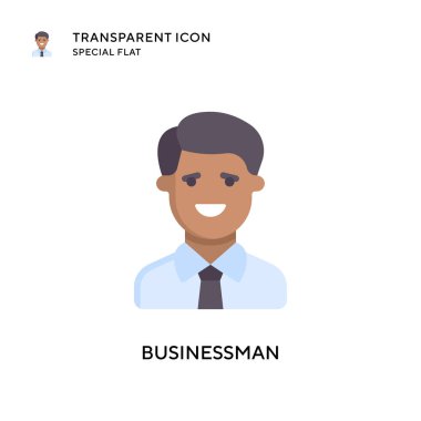 İş adamı vektör simgesi. Düz çizim. EPS 10 vektörü.