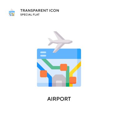 Havaalanı vektör simgesi. Düz çizim. EPS 10 vektörü.