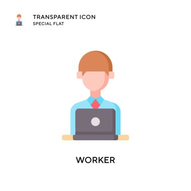 İşçi vektör simgesi. Düz çizim. EPS 10 vektörü.