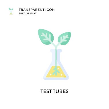 Test tüpleri vektör simgesi. Düz çizim. EPS 10 vektörü.