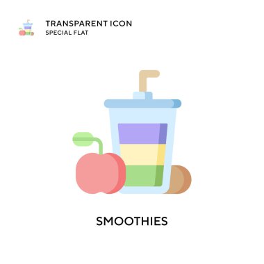 Meyve Smoothies vektör simgesi. Düz çizim. EPS 10 vektörü.