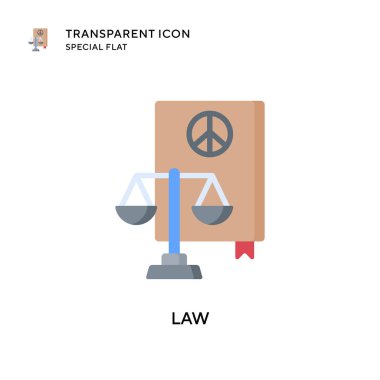 Hukuk vektör simgesi. Düz çizim. EPS 10 vektörü.