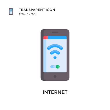 İnternet vektör simgesi. Düz çizim. EPS 10 vektörü.