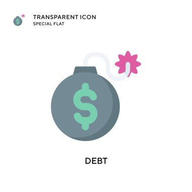 Borç vektör simgesi. Düz çizim. EPS 10 vektörü.