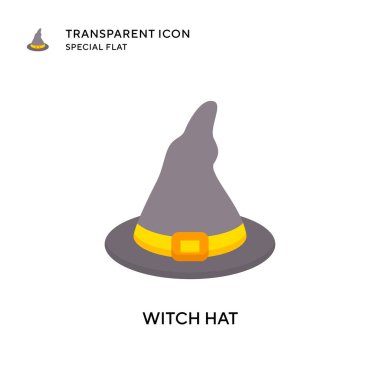 Cadı şapkası vektör simgesi. Düz çizim. EPS 10 vektörü.