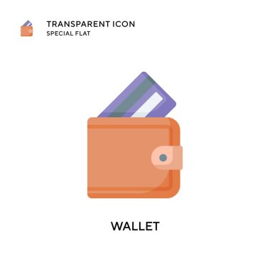 Cüzdan vektör simgesi. Düz çizim. EPS 10 vektörü.