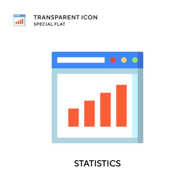 İstatistik vektör simgesi. Düz çizim. EPS 10 vektörü.