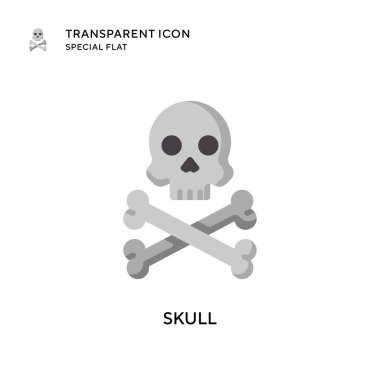 Kafatası vektör simgesi. Düz çizim. EPS 10 vektörü.