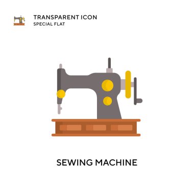 Dikiş makinesi vektör simgesi. Düz çizim. EPS 10 vektörü.