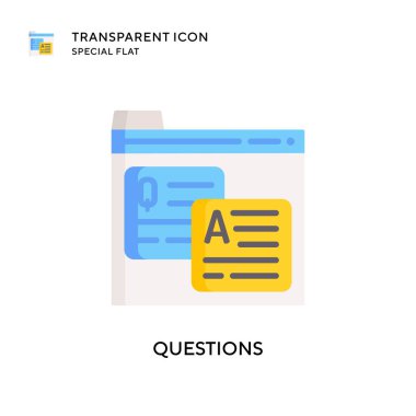 Soru vektör simgesi. Düz çizim. EPS 10 vektörü.