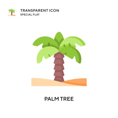 Palmiye ağacı vektör simgesi. Düz çizim. EPS 10 vektörü.