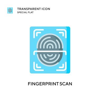 Parmak izi tarama vektör simgesi. Düz çizim. EPS 10 vektörü.