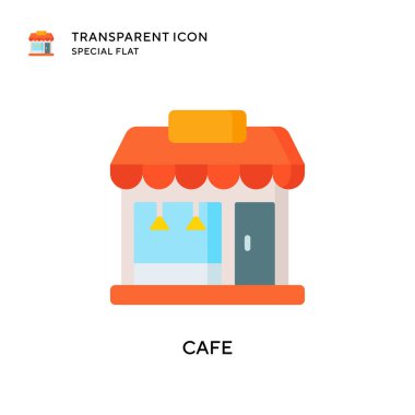 Kafe vektör simgesi. Düz çizim. EPS 10 vektörü.