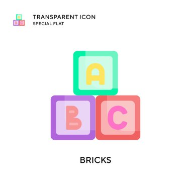 Tuğla vektör simgesi. Düz çizim. EPS 10 vektörü.