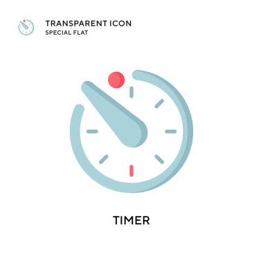 Zamanlayıcı vektör simgesi. Düz çizim. EPS 10 vektörü.