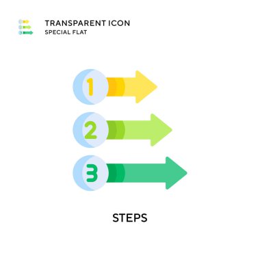 Adımlar vektör simgesi. Düz çizim. EPS 10 vektörü.