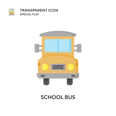 Okul servisi vektör simgesi. Düz çizim. EPS 10 vektörü.