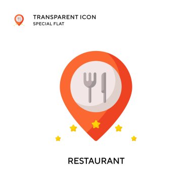 Restoran vektör simgesi. Düz çizim. EPS 10 vektörü.