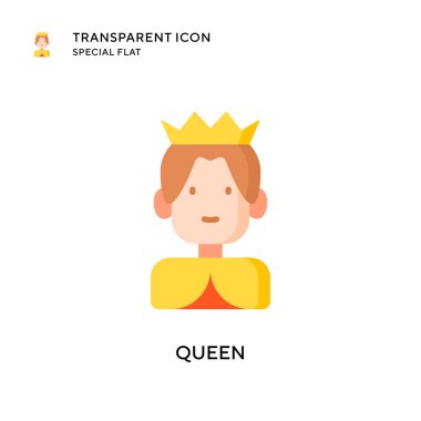 Kraliçe vektör simgesi. Düz çizim. EPS 10 vektörü.