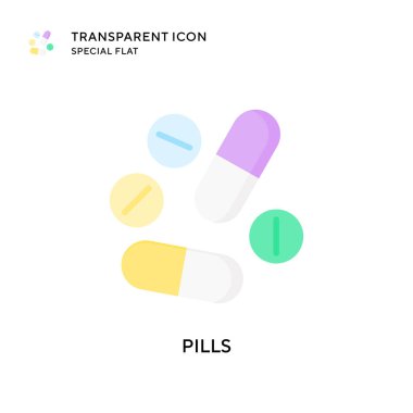 İlaç vektör ikonu. Düz çizim. EPS 10 vektörü.