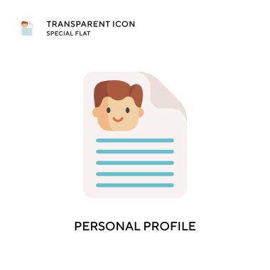 Kişisel profil vektör simgesi. Düz çizim. EPS 10 vektörü.