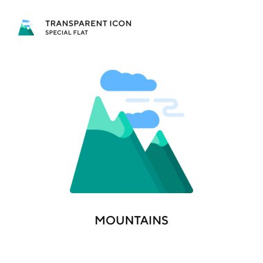 Dağlar vektör simgesi. Düz çizim. EPS 10 vektörü.