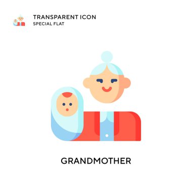 Büyükanne vektör ikonu. Düz çizim. EPS 10 vektörü.