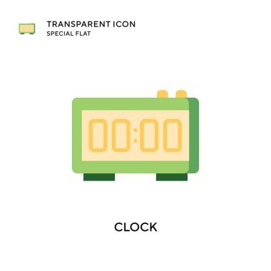 Saat vektör simgesi. Düz çizim. EPS 10 vektörü.