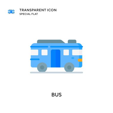 Otobüs vektör simgesi. Düz çizim. EPS 10 vektörü.