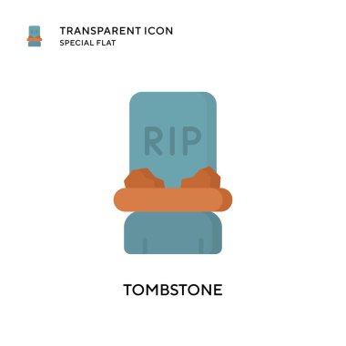 Tombstone vektör simgesi. Düz çizim. EPS 10 vektörü.
