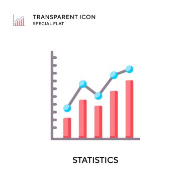 İstatistik vektör simgesi. Düz çizim. EPS 10 vektörü.