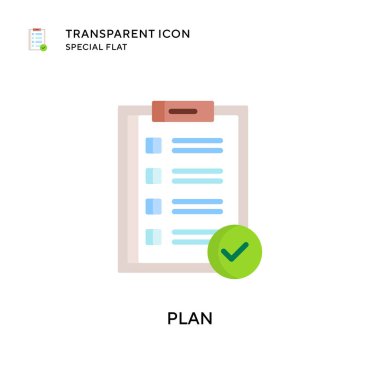 Vektör simgesini planla. Düz çizim. EPS 10 vektörü.