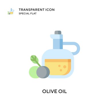 Zeytinyağı ikonu. Düz çizim. EPS 10 vektörü.