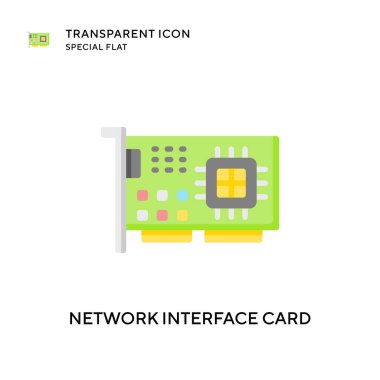 Ağ Arayüz Kartı vektör simgesi. Düz çizim. EPS 10 vektörü.