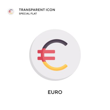 Euro vektör simgesi. Düz çizim. EPS 10 vektörü.