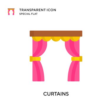 Perde vektör simgesi. Düz çizim. EPS 10 vektörü.