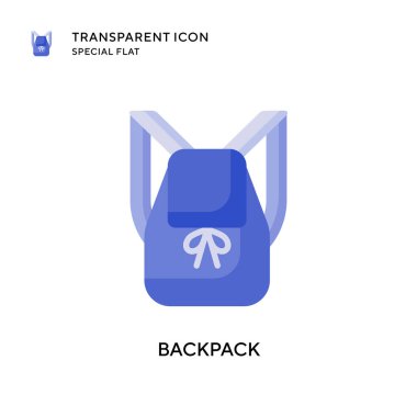 Sırt çantası vektör simgesi. Düz çizim. EPS 10 vektörü.