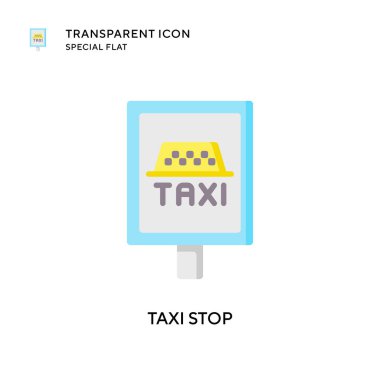 Taksi dur vektör simgesi. Düz çizim. EPS 10 vektörü.