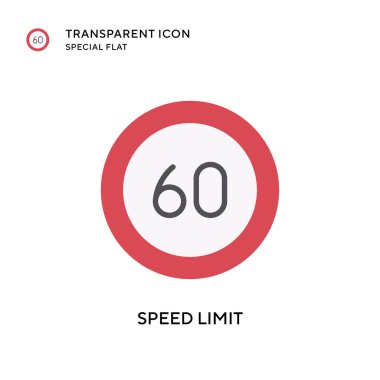 Hız sınırı vektör simgesi. Düz çizim. EPS 10 vektörü.