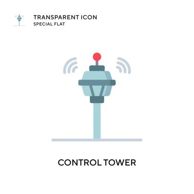 Kontrol kulesi vektör simgesi. Düz çizim. EPS 10 vektörü.