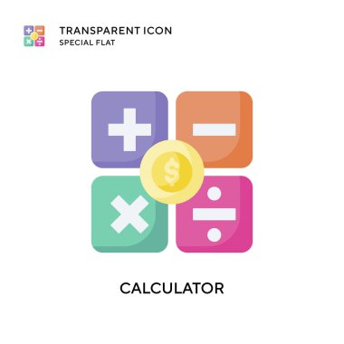 Hesap makinesi vektör simgesi. Düz çizim. EPS 10 vektörü.