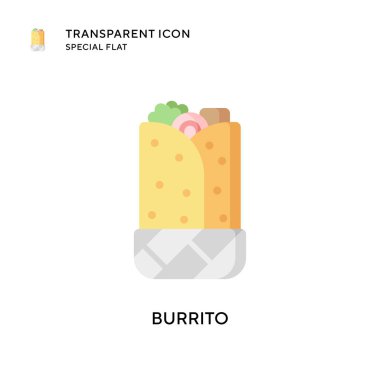 Burrito vektör simgesi. Düz çizim. EPS 10 vektörü.