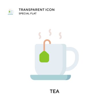 Çay vektör simgesi. Düz çizim. EPS 10 vektörü.