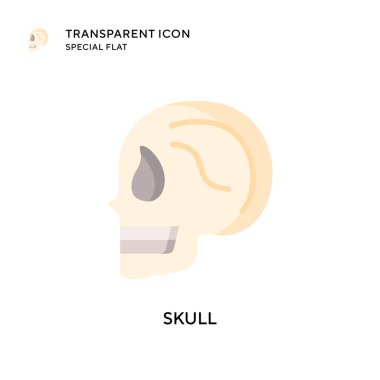 Kafatası vektör simgesi. Düz çizim. EPS 10 vektörü.