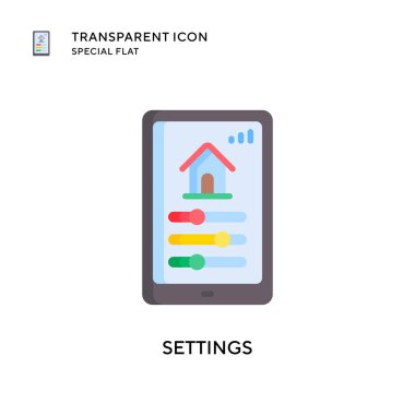 Ayarlar vektör simgesi. Düz çizim. EPS 10 vektörü.