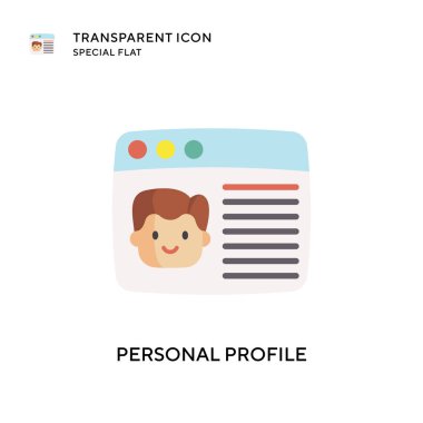 Kişisel profil vektör simgesi. Düz çizim. EPS 10 vektörü.